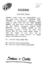 Load image into Gallery viewer, Cicero With Sylvia Mason-James : Live For Today (12", Promo)
