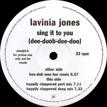 Load image into Gallery viewer, Lavinia Jones : Sing It To You (Dee-Doob-Dee Doo) (12", Promo)