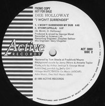 Load image into Gallery viewer, Dee Holloway : I Won't Surrender (12", Single, Promo)