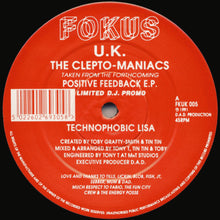 Load image into Gallery viewer, The Clepto-Maniacs : Technophobic Lisa / Eros (12", Ltd, Promo)