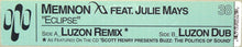 Load image into Gallery viewer, Memnon Feat. Julie Mays : Eclipse (Luzon Remixes) (12")