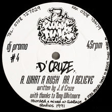 Load image into Gallery viewer, D'Cruze : What A Rush / I Believe (12", Promo)