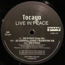Load image into Gallery viewer, Tocayo : Live In Peace (12", Promo)