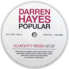 Load image into Gallery viewer, Darren Hayes : Popular (12", Promo)