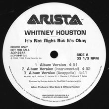 Load image into Gallery viewer, Whitney Houston : It's Not Right But It's Okay (12", Promo)