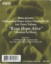 Load image into Gallery viewer, Blaze Presents Underground Dance Artists United For Life Feat. Dawn Tallman : Keep Hope Alive (Blaze Remix) (12")