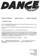 Load image into Gallery viewer, Double Trouble : Don't Give Up (12", Promo)