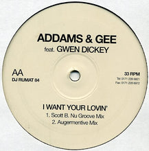 Load image into Gallery viewer, Addams & Gee : I Want Your Lovin' (12", Promo)