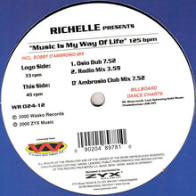 Load image into Gallery viewer, Richelle : Music Is My Way Of Life (12")