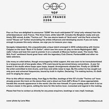 Load image into Gallery viewer, Jack France : FOF 2206 (12", EP, Ltd, Promo, W/Lbl)