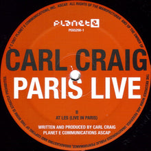 Load image into Gallery viewer, Carl Craig : Paris Live (12")