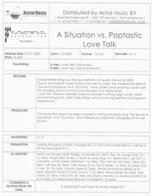 Load image into Gallery viewer, A Situation Vs. Poptastic : Love Talk / The Situation (12")
