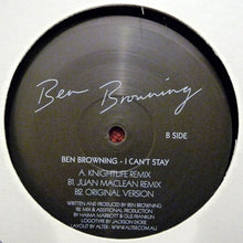 Load image into Gallery viewer, Ben Browning : I Can't Stay (12")