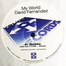 Load image into Gallery viewer, David Fernandez : My World (Quake / Colour Systems Inc. Mixes) (2x12", Promo)