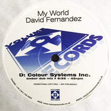 Load image into Gallery viewer, David Fernandez : My World (Quake / Colour Systems Inc. Mixes) (2x12", Promo)