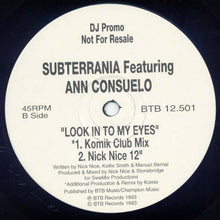 Load image into Gallery viewer, Subterrania Featuring Ann Consuelo : Look Into My Eyes (2x12", Ltd, Promo)