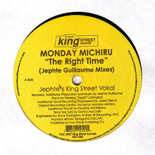 Load image into Gallery viewer, Monday Michiru : The Right Time (Jephte Guillaume Remixes) (12")
