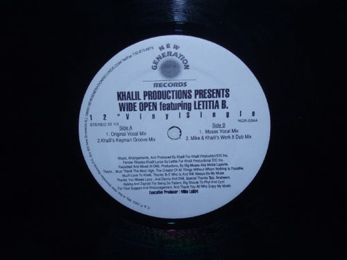 Khalil Productions Featuring Letitia B.* : Wide Open (12