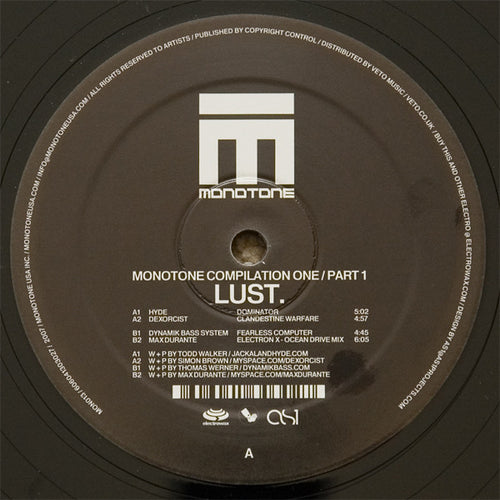 Various : Monotone Compilation One / Part 1 / Lust. (12