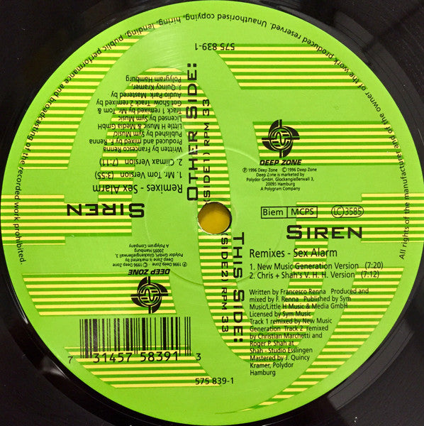 Sex Alarm : Siren (Remixes) (12