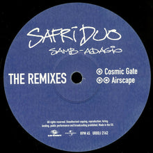 Load image into Gallery viewer, Safri Duo : Samb-Adagio (The Remixes) (12&quot;)
