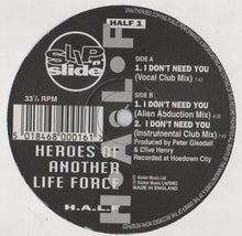 Load image into Gallery viewer, Heroes Of Another Life Force* : I Don&#39;t Need You (12&quot;)
