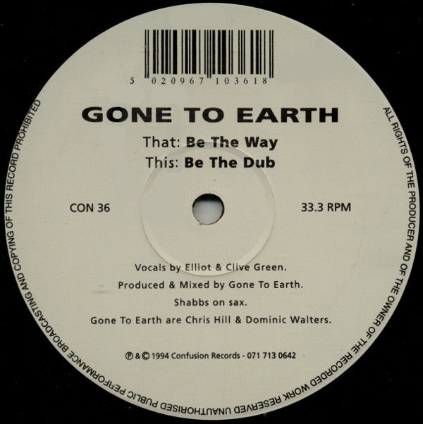 Gone To Earth : Be The Way (12