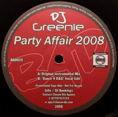 DJ Greenie : Party Affair 2008 (12