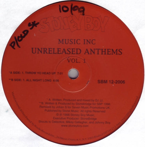 Music Inc (2) : Unreleased Anthems Vol. 1 (12