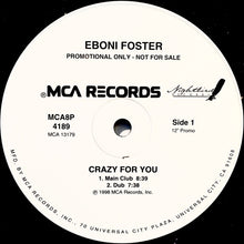 Load image into Gallery viewer, Eboni Foster : Crazy For You (12&quot;, Promo)
