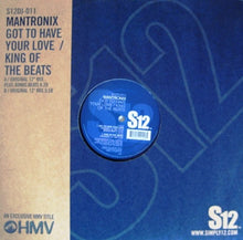 Load image into Gallery viewer, Mantronix : Got To Have Your Love / King Of The Beats (12&quot;)
