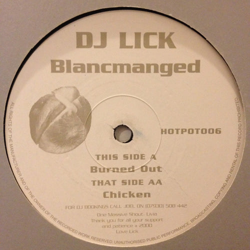 DJ Lick : Blancmanged (12
