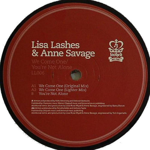 Lisa Lashes & Anne Savage : We Come One / You're Not Alone (12