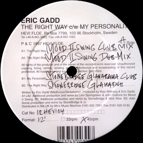 Eric Gadd : The Right Way / My Personality (12