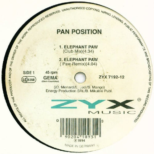 Pan Position : Elephant Paw (12