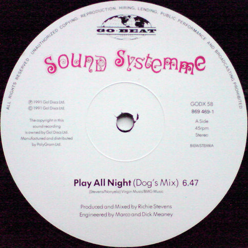 Sound Systemme : Play All Night (12