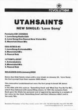 Load image into Gallery viewer, Utah Saints : Love Song (12", Promo, 1/3)
