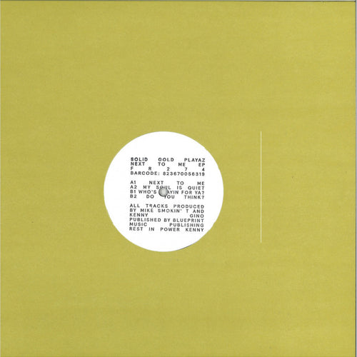 Solid Gold Playaz : Next To Me EP (12