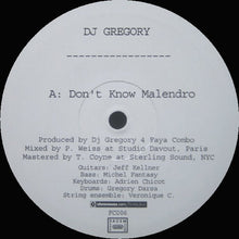 Load image into Gallery viewer, DJ Gregory : Don't Know Malendro / Vasefa (12", RE)
