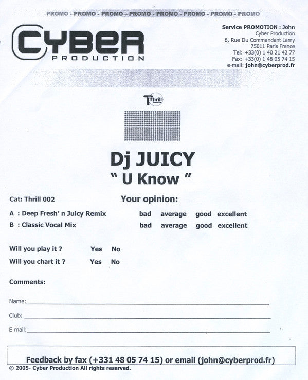 DJ Juicy : U Know (12