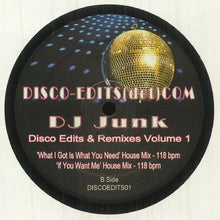 Load image into Gallery viewer, DJ Junk : Disco Edits &amp; Remixes Volume 1 (12&quot;, Maxi)
