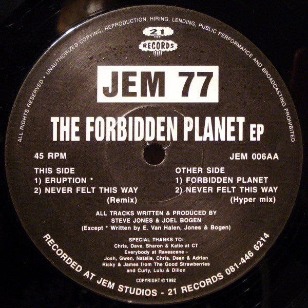 Jem 77 : The Forbidden Planet EP (12