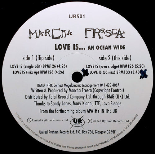 Marcha Fresca : Love Is... An Ocean Wide (12