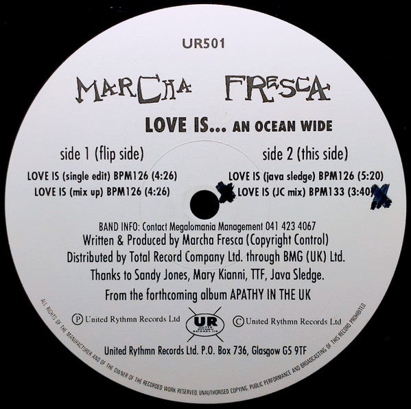 Marcha Fresca : Love Is... An Ocean Wide (12