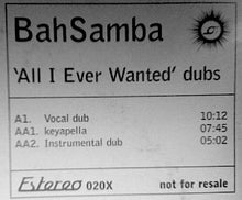 Load image into Gallery viewer, Bah Samba : All I Ever Wanted (Dubs) (12", Promo, W/Lbl)
