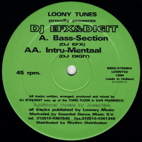 DJ EFX & Digit* : Bass-Section / Intru-Mentaal (12