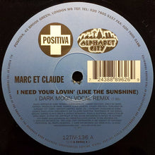 Load image into Gallery viewer, Marc Et Claude : I Need Your Lovin' (Like The Sunshine) (12")
