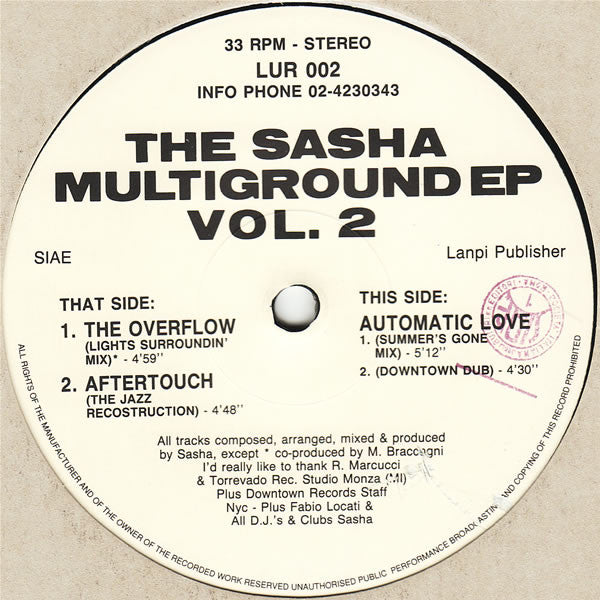 Sasha (2) : The Sasha Multiground EP Vol. 02 (12