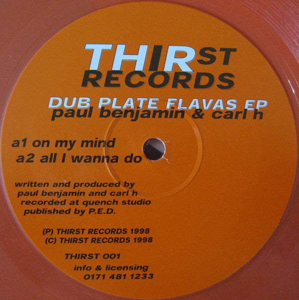 Paul Benjamin & Carl H : Dub Plate Flavas EP (12