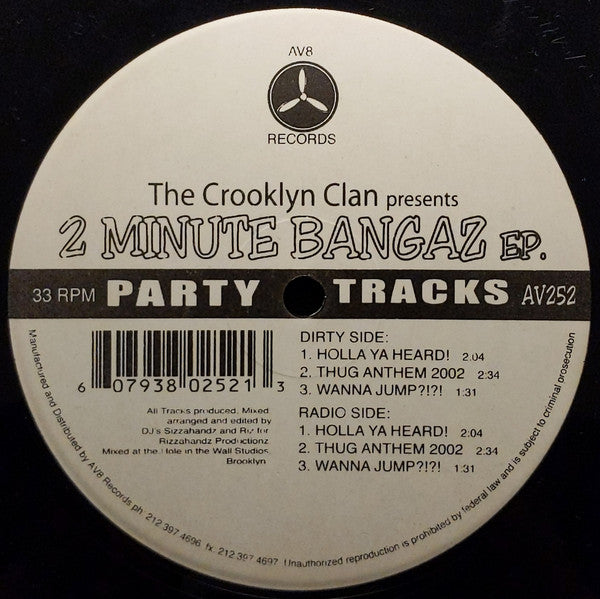 Crooklyn Clan : 2 Minute Bangaz EP (12